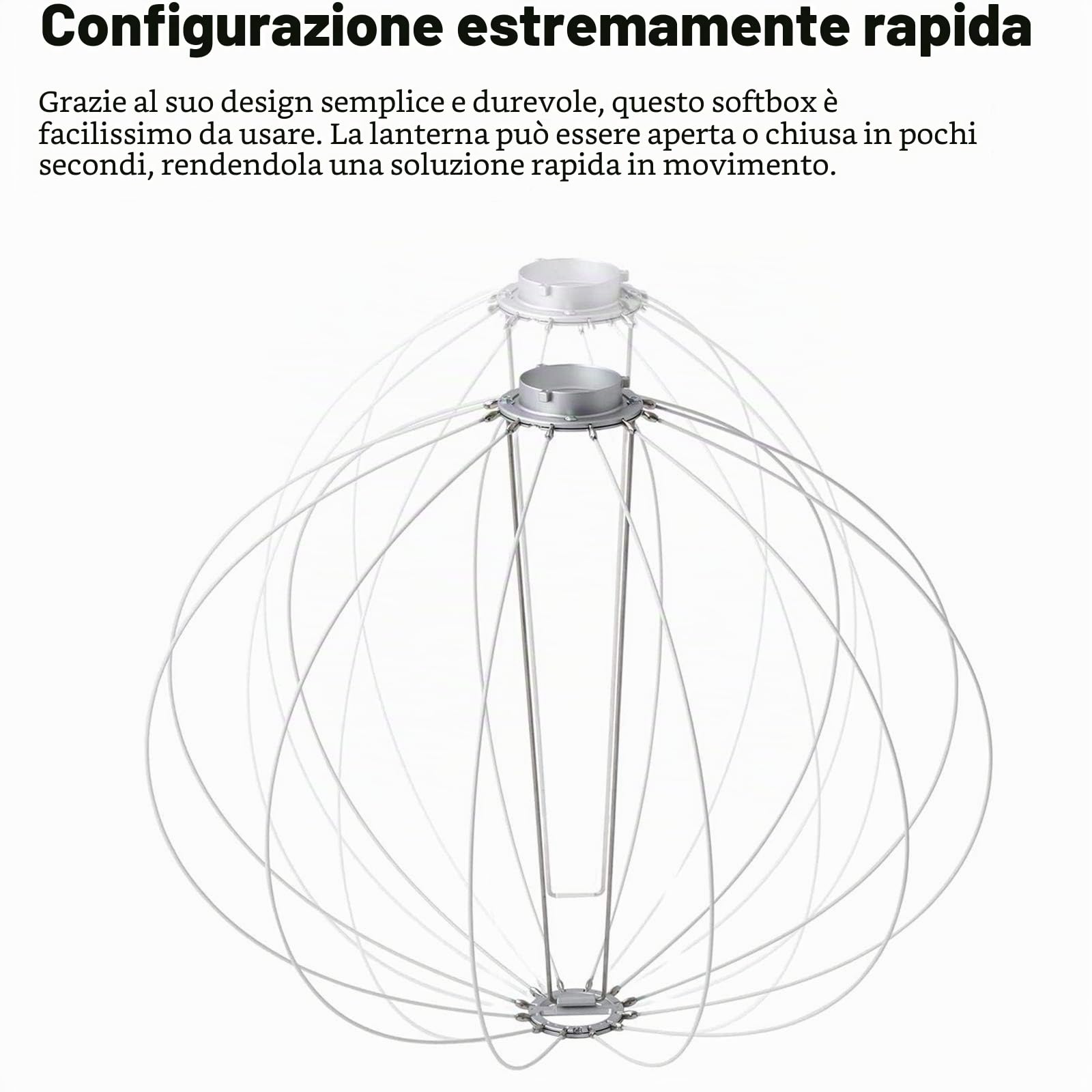 GODOX CS-65D Lantern Softbox 65 cm,Supporto Bowens | Rapidamente da Installare,Pieghevole,Box Soft Globe per Foto,Ritratto,Studio,Video,Illuminazione Continua,Fotografia