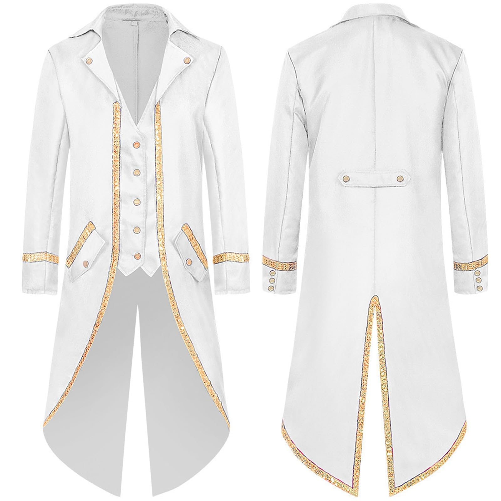 Chaqueta de esmoquin steampunk medieval para hombre y cosplay gótico de carnaval 6