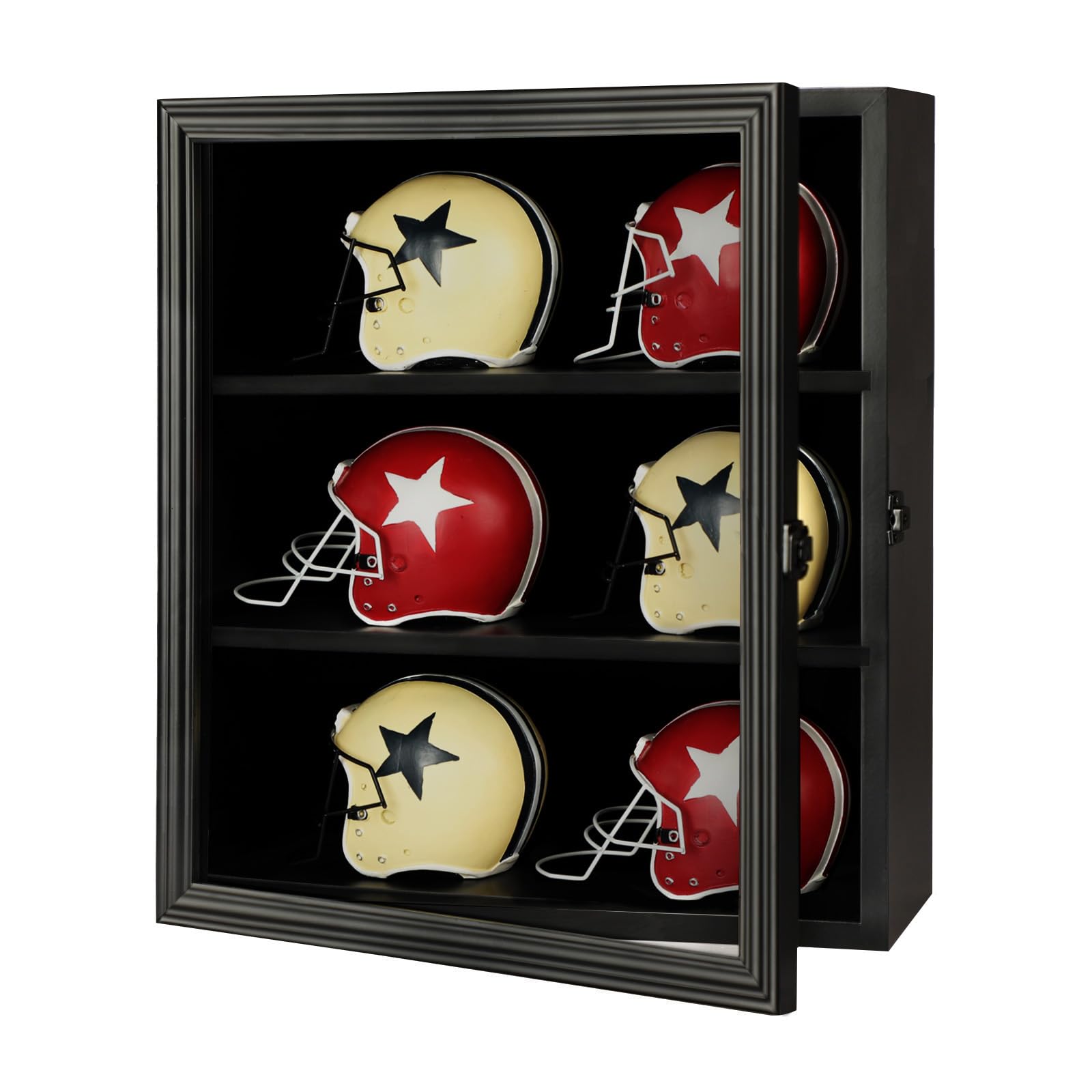 Helmet Display Case Acrylic Mini/Miniature Football - Mirror Wall Mounts Football Helmet Display Case