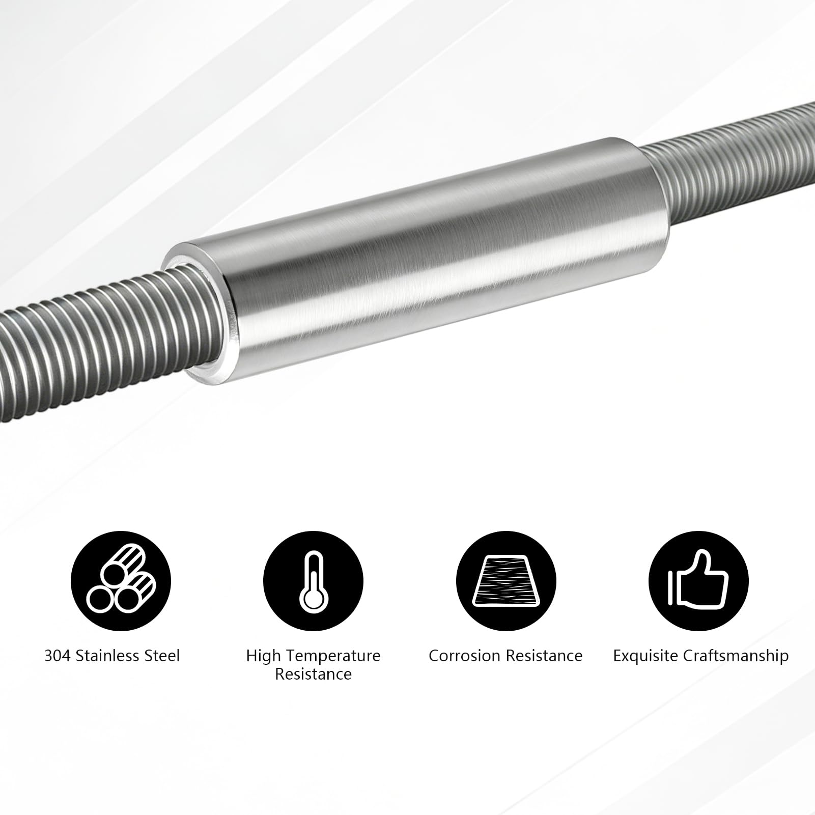 10 sztuk tulejek gwintowanych M8, długie nakrętki M5 x 30 x 8 mm, 304, ze stali nierdzewnej, okrągłe nakrętki łączące, nakrętki łączące, nakrętki łączące, gwint wewnętrzny, mufy dystansowe, nakrętki