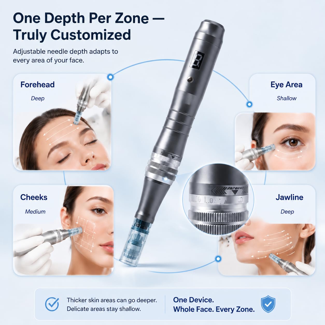 Dr Pen M8 Microneedling Pen with 20 Cartridges for Home Use - 0.25mm