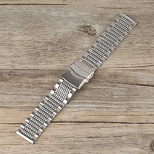 Correa de Reloj, Correa de Reloj de Acero Inoxidable sólida de 22mm para Relojes de Hombre Correas de Metal Reloj de Repuesto Correa de Reloj de Lujo