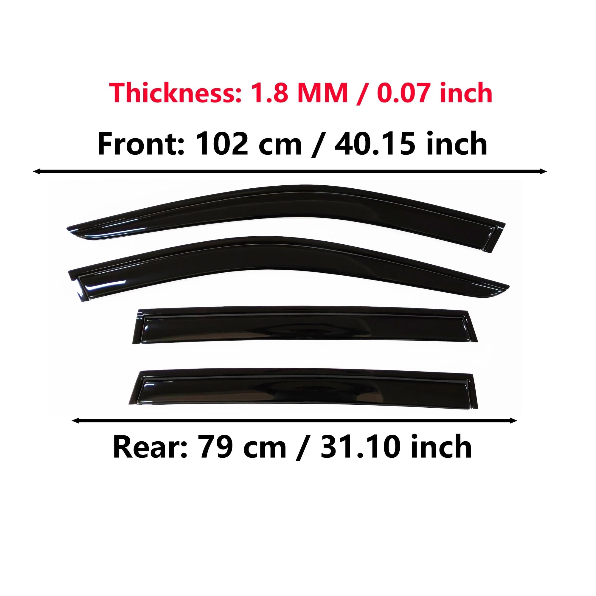 Deflectores Viento Visera Ventana para Toyota para RAV-4 2026 | 4 Uds Deflector Viento Protector contra Lluvia Protección Intemperie Automóvil Visera Ventana