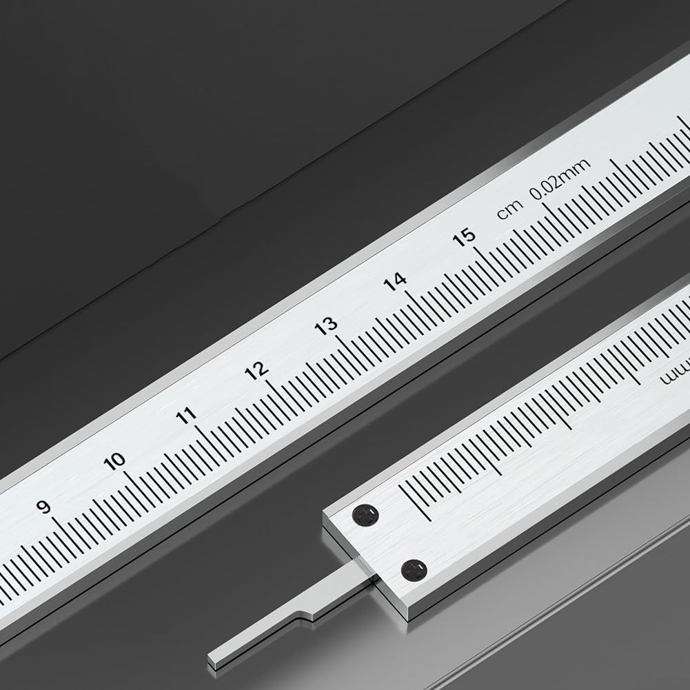 Messschieber aus Edelstahl, mechanisches Messwerkzeug mit 0,02 mm, für Schmuck, Schule, Industrie, Metallbearbeitung, Silber, 150 mm, 200 mm, 300 mm Optionen (300 mm)