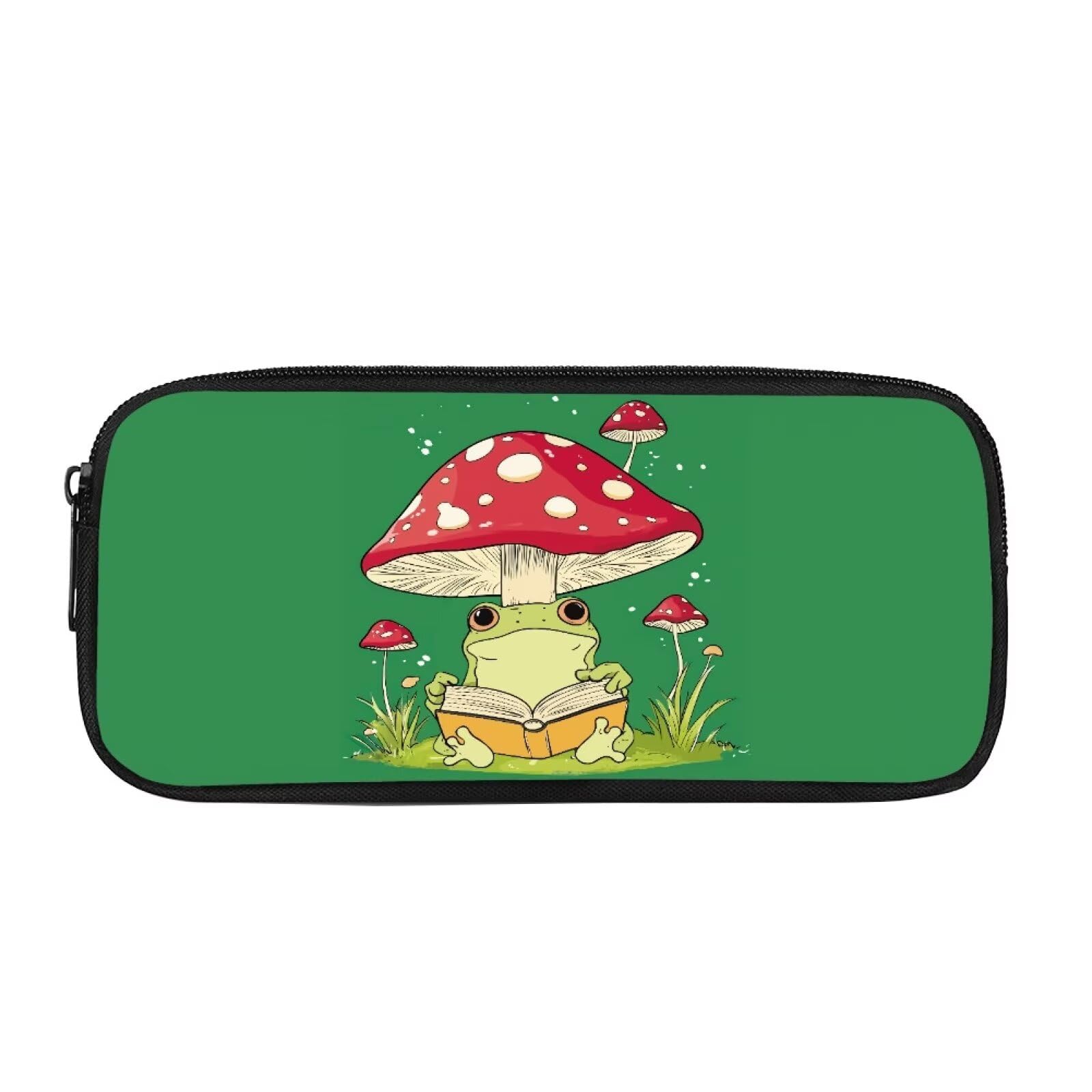 Showudesigns Mushroom Frog Pencil Case for Girls Boys Cute School Pen Bags Multifunctional Large Storage Pouch Pencil Box Holder for Office College Stationery Organizer