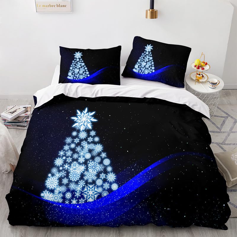 Parure de lit 240 x 260 cm en microfibre sapin de Noël avec 2 taies