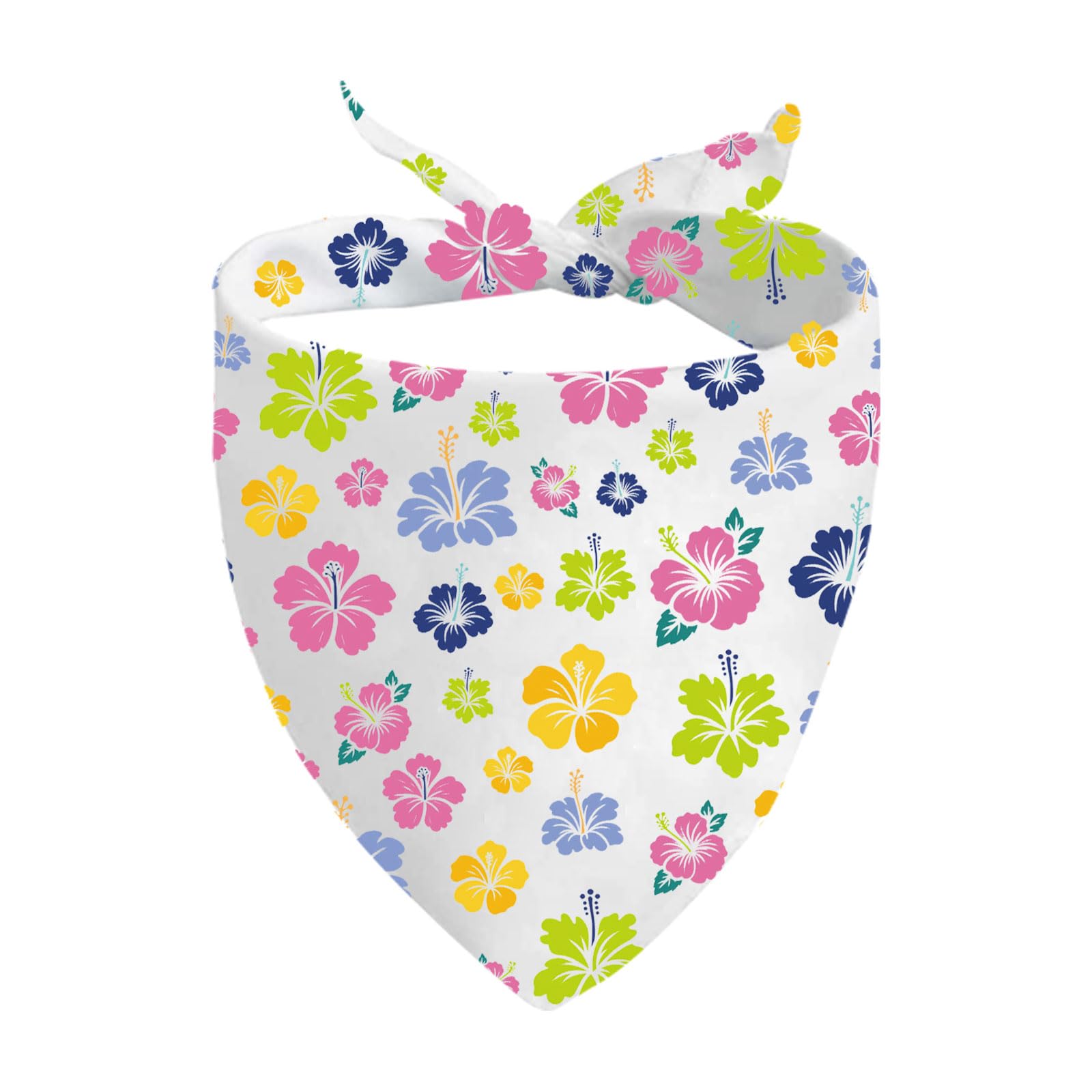 1 Piece Hawaii Hibiscus Dog Bandana Tropical Flower Dog Scarf Summer Party Gift Beach Merch (Hawaii Hibiscus flower D)