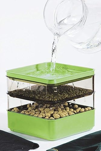 Miniatura 5 de Gardens Alive - Kit de brotes de semillas bandeja apilable de dos niveles con tapa mini bandejas de cultivo de plantas de propagador de microverdes