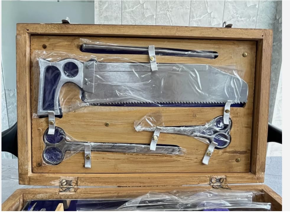 Postmortem Instrument Set/Autopsy/Dissection Kit Anatomy 19Pcs Wooden Box