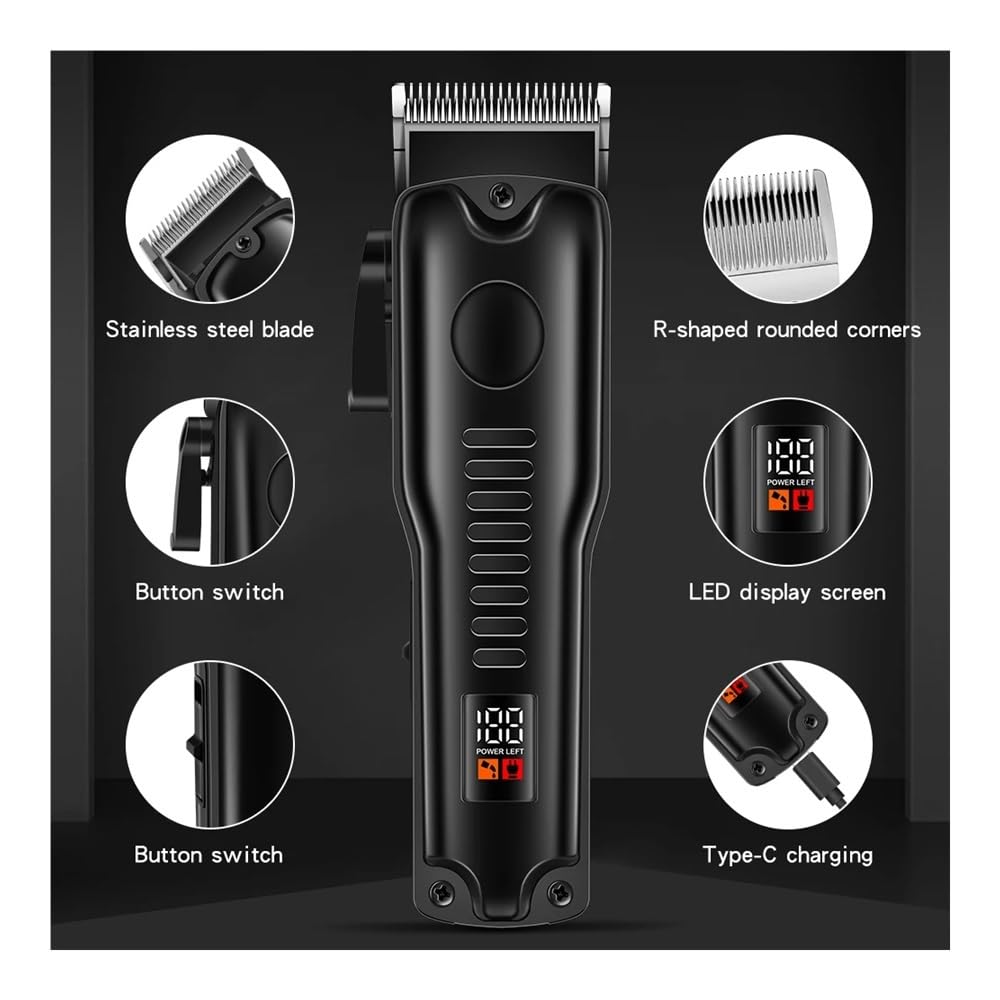 Razors Hochleistungs-Haarschneidemaschine mit langer Lebensdauer, USB-Aufladung, kabellos, Herrenrasierer, multifunktionaler elektrischer Trimmer (schwarze Haarschneidemaschine)
