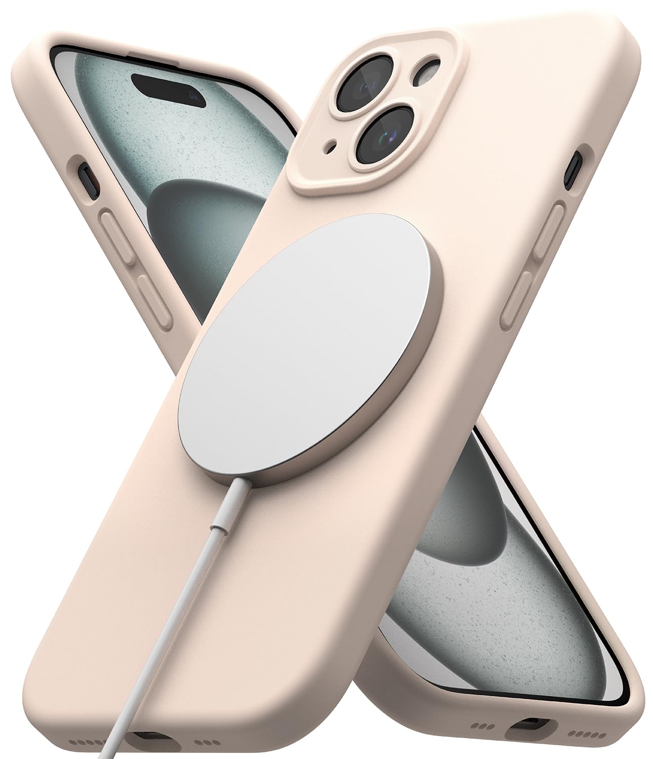 Ringke Silicone Magnetic Compatible With iPhone 15 Case Cover Powerful Magnet [3-Layer Liquid Silicone] Long Lasting Silky Feel Anti-Fingerprint iPhone 15 Back Cover-Stone,Off White (B0CG9YVH9M) Amazon Price History, Amazon Price Tracker