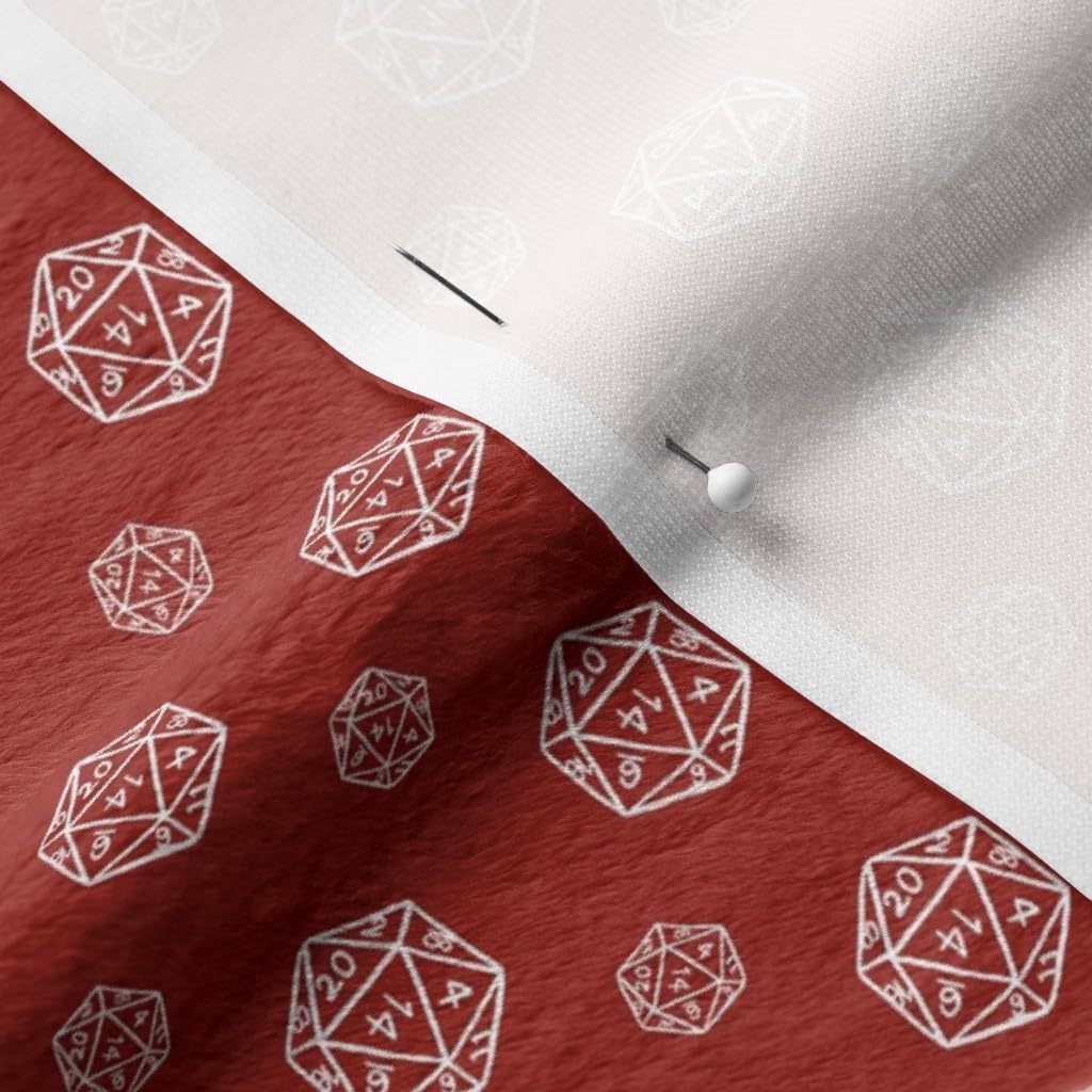 Spoonflower Fabric - Burgundy Dice Gaming Dragons Red Printed on Minky Fabric by The Yard - Sewing Baby Blankets Quilt Backing Plush
