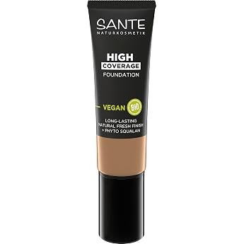 SANTE Natural Cosmetics High Coverage Natural Foundation 06 Rose Beige Vegan Foundation with Organic Peptides with High Coverage and a Natural Finish Nourishing and Sustainable Formula 25 ml