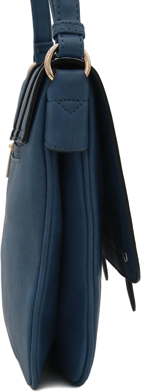 ALYSSA Double Compartment Large Flapover Crossbody Bag - Image 5