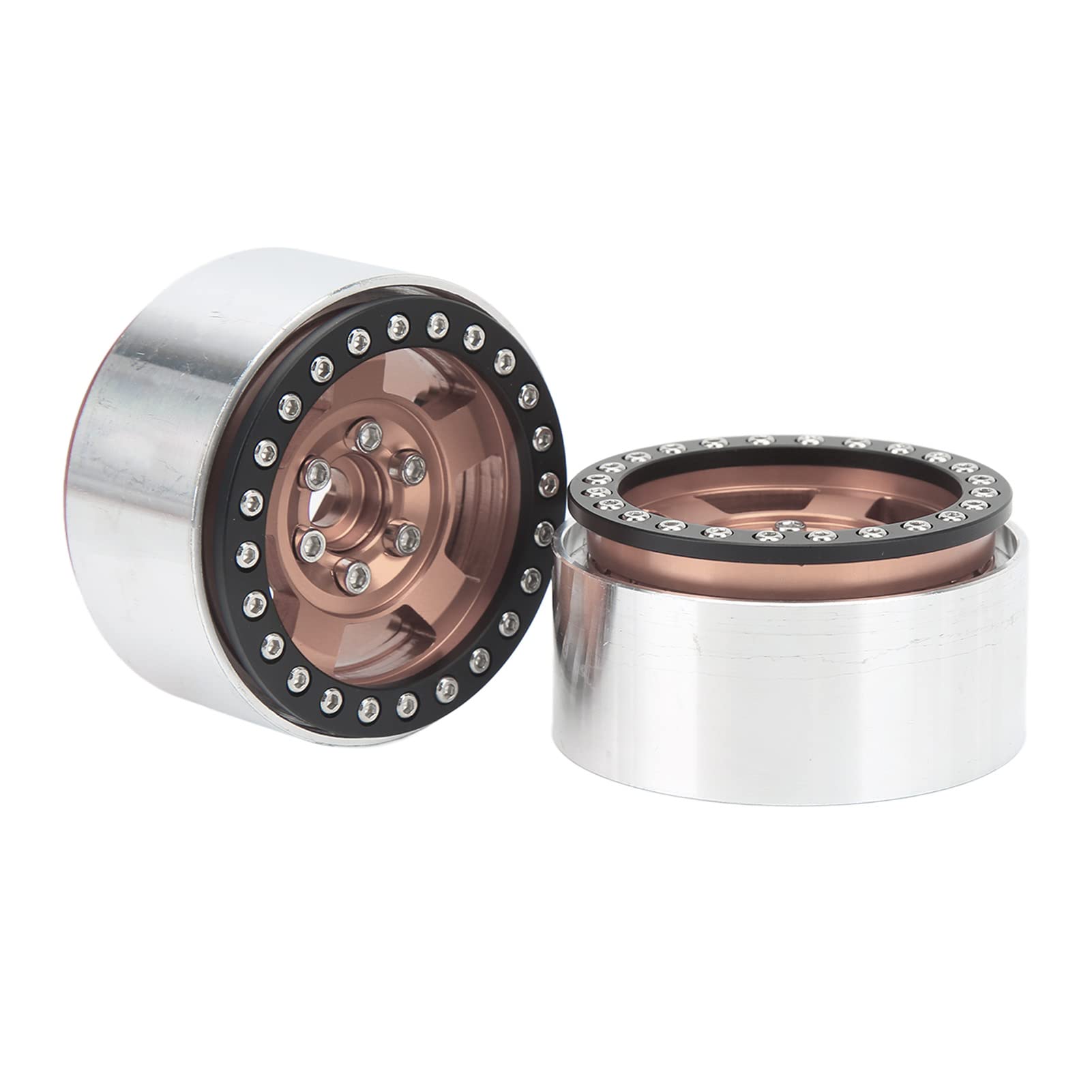 Cerchi per auto RC da 1,9 pollici in lega di alluminio premium con Beadlock per SCX10 MST 1/10 RC Car, 4 pezzi, resistenti, leggeri, lavorati a CNC. (Bronzo)