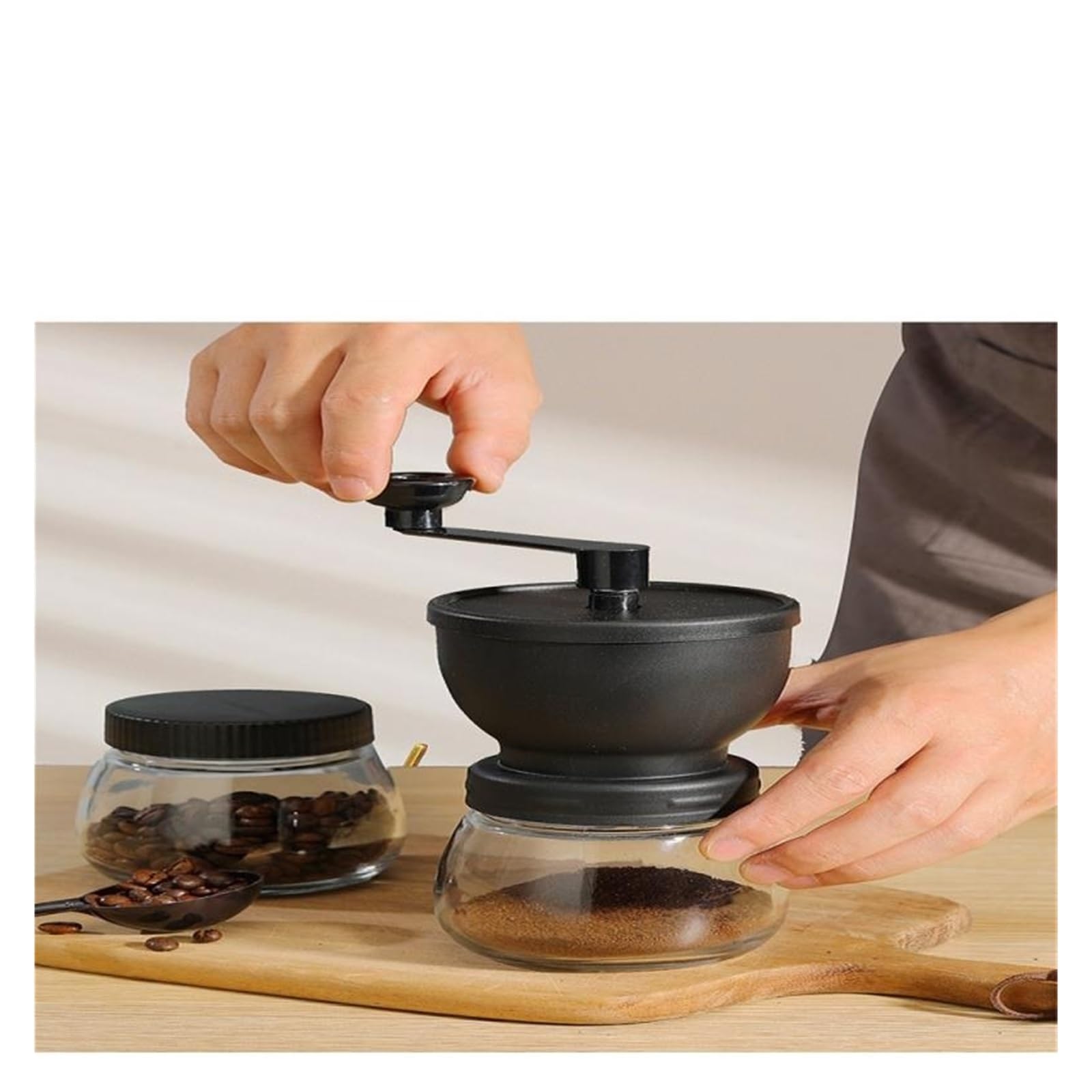 Młynek do kawy Ręczny ekspres do kawy Profesjonalny z ceramicznym żarnem Regulowanym żarnem Akcesoria do kawy ładowane przez USB Przenośny młynek do szkła (Color : Style B)