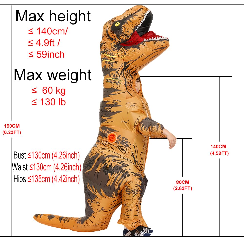 JASHKE Nadmuchiwany Kostium Dinozaura dla Dzieci Dinozaur T Rex Nadmuchiwany Kostium dla Dzieci Chłopców Dziewcząt