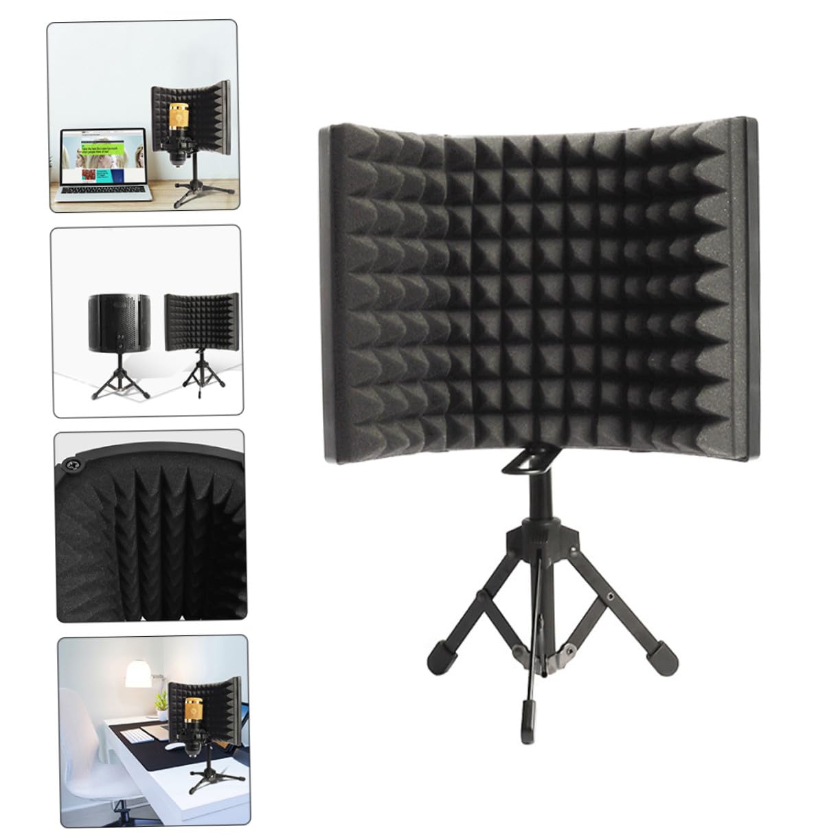 TOYANDONA 1set Microfono Anti-vento Con Schermo Isolante Spugna Per Registrazioni Professionali Karaoke e Broadcast Completo Con Supporto Desktop