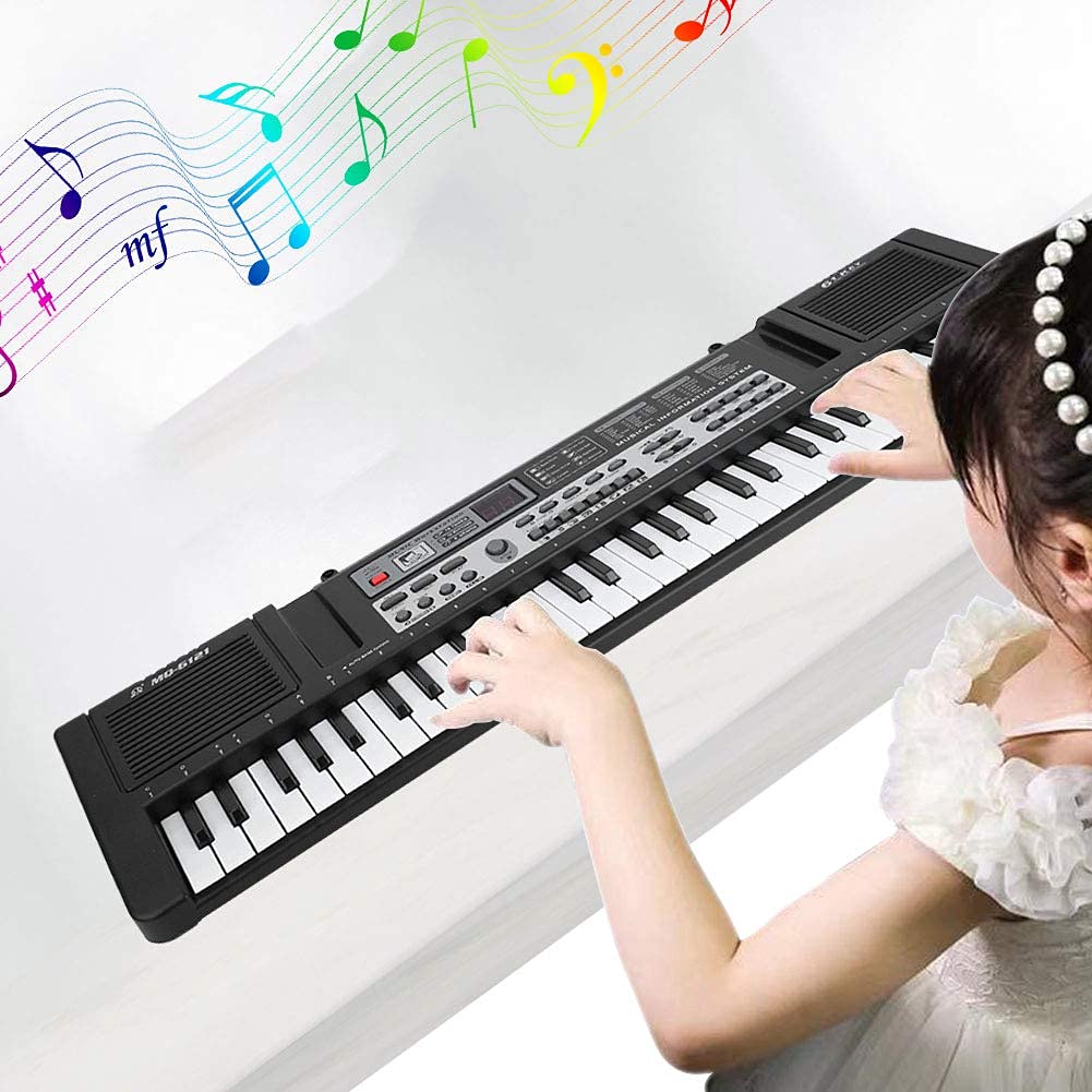 61 Tasti Tastiera, Tastiera Pianoforte Tastiera Elettronica Pianoforte Pianoforte Elettrico con Microfono per Principianti Ragazzi Ragazze