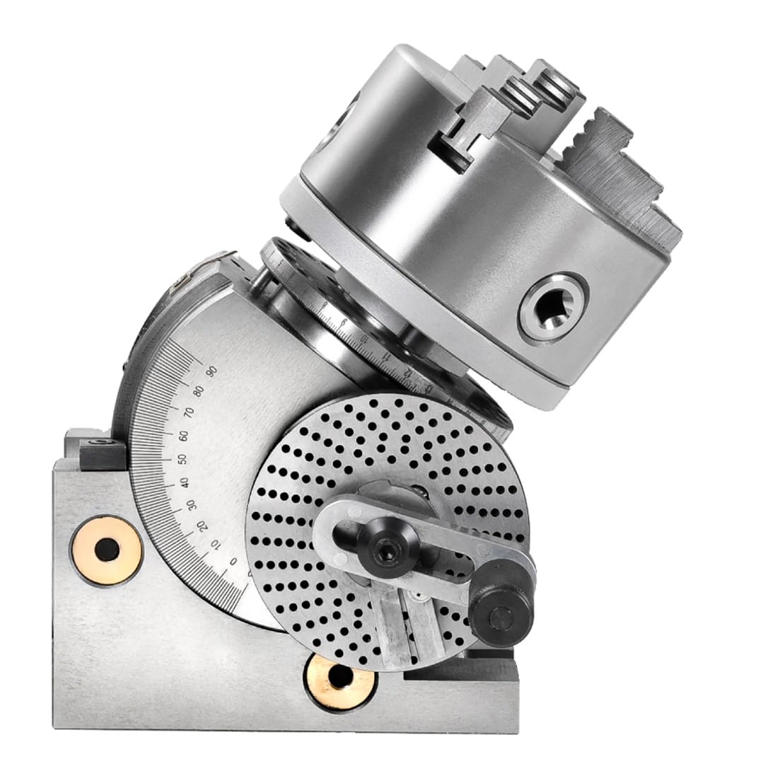 Juego De Cabezales Indexadores Semiuniversales De 3 Mordazas, Cabezal Divisor De Alta Resistencia Con Contrapunto, Cabezales Indexadores Rotativos Para Uso Vertical/horizontal(Size:160mm/6in)