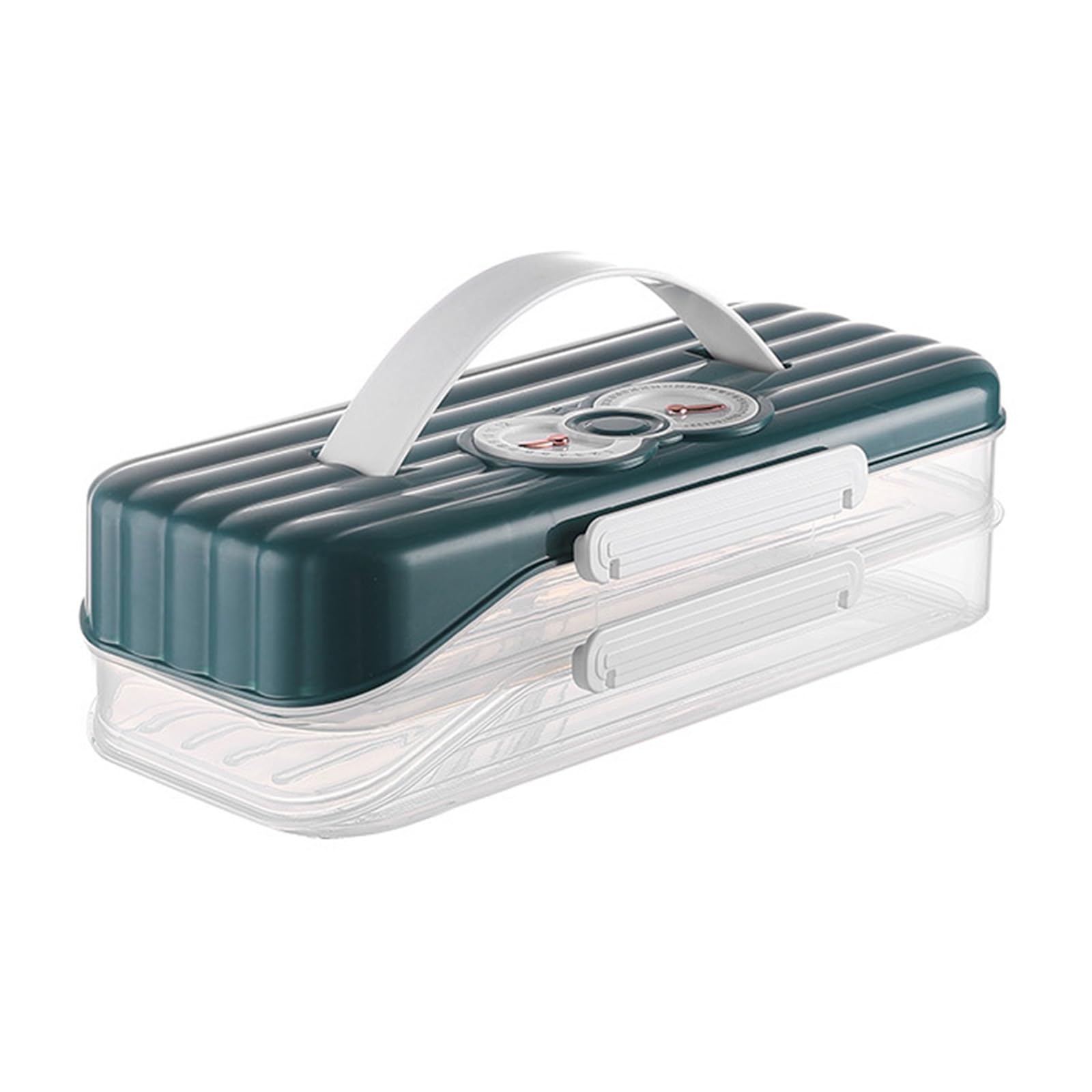 Carotoe Qinghai Blue 2Nd Flo Stackable Clear Dumpling Organizers With Date Timer Portable Accessory For Freezer Use And Kitchen Storage Solution Household Freezer Organizers
