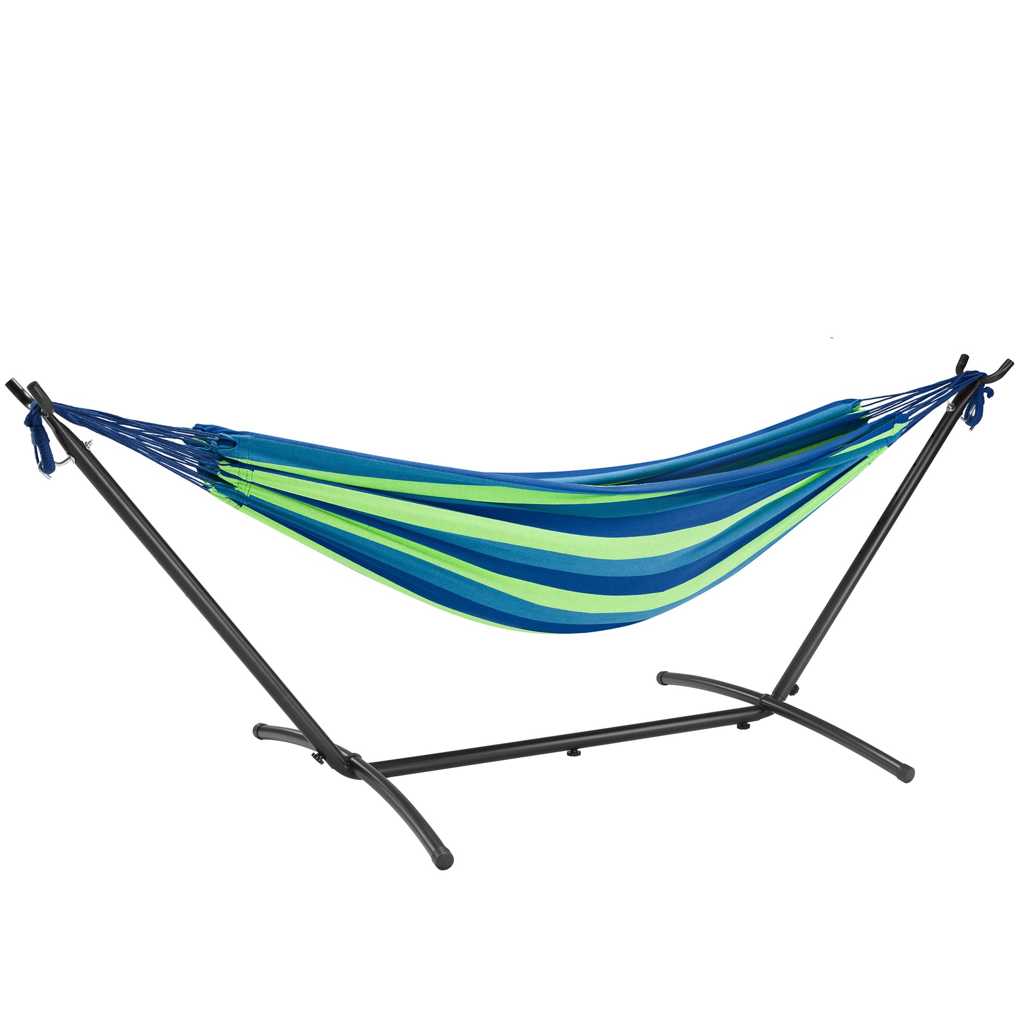 LEHMANN Hamac avec Support en Acier, Capacité de Charge 200 kg, pour 2 Personnes, Pliable et Transportable avec Sac de Transport, idéal pour Camping, Jardin et Balcon