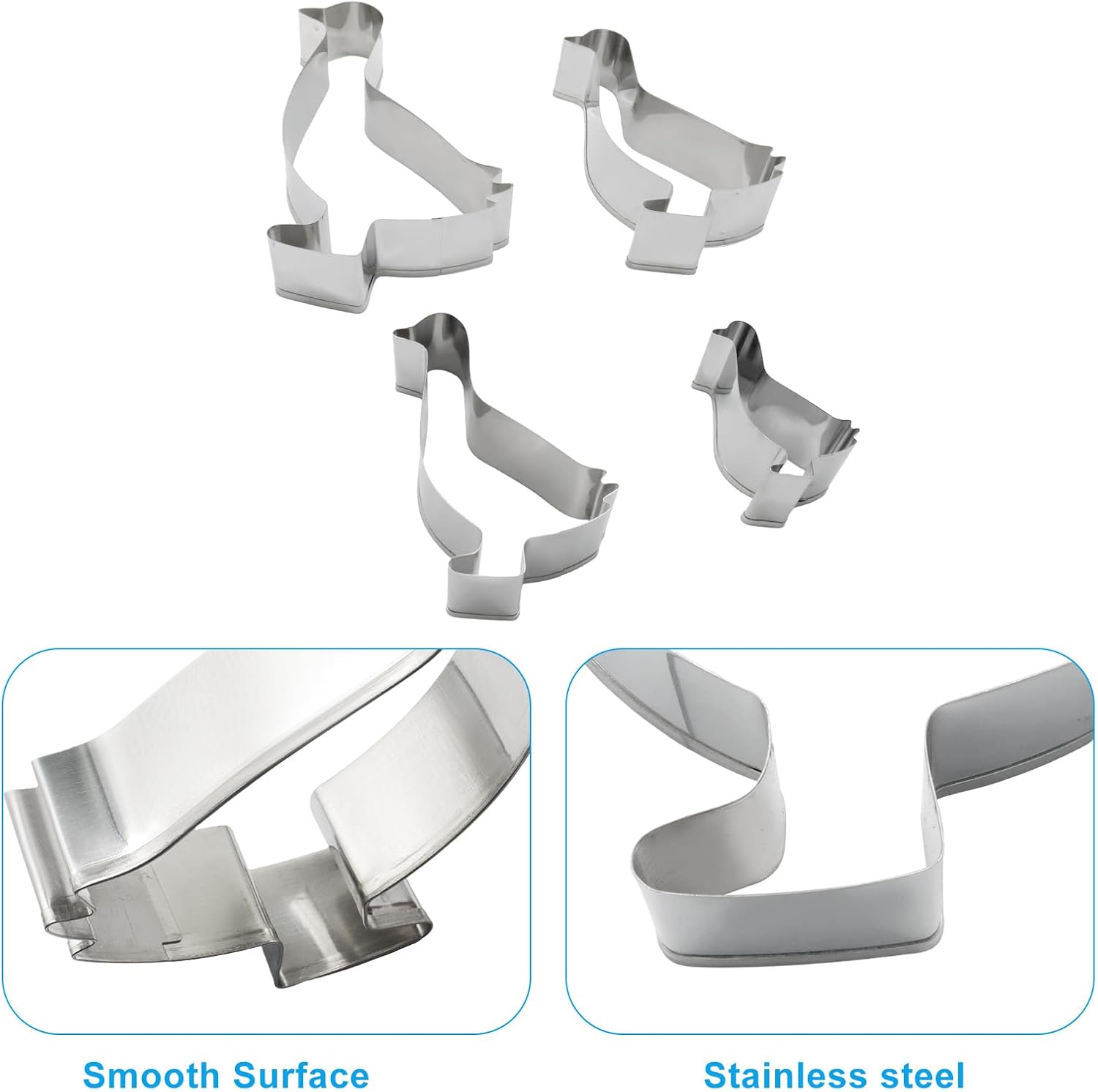 4 Pcs 2" to 5" Sizes Goose Cookie Cutter Set image 3