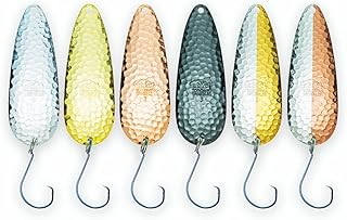 ETIC Toronto Wobbler Hammered Fishing Spoons Kit 100% Made of Brass, 6pcs Fishing Lures, Fishing Tackle, Fishing Gear, Fishing Accessories, Fishing Hooks, Fishing Lures for Trout, Salmon, Pike, Walleye, Bass and mores