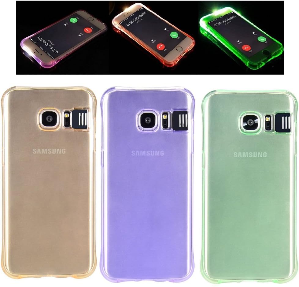3 PCS-Samsung S7 Case- SUNYI Creative LED Flash Flashing Incoming Call Light up Crystal Clear Anti-scratch Shockproof Soft Protective TPU Shell Cover Case for Samsung Galaxy S7