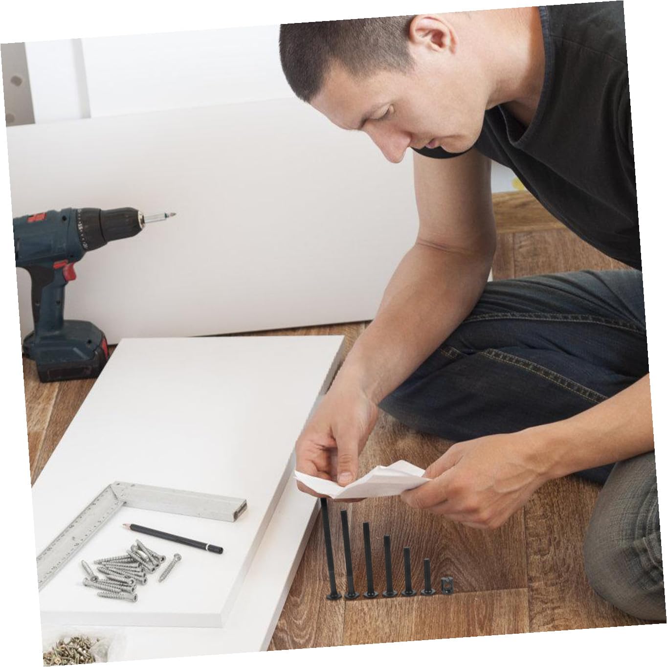 141 Stück Schraubenset Aluminiumlegierung Schraubenmuttern Sortiment für Babybett Möbel Reparatur Heimwerker