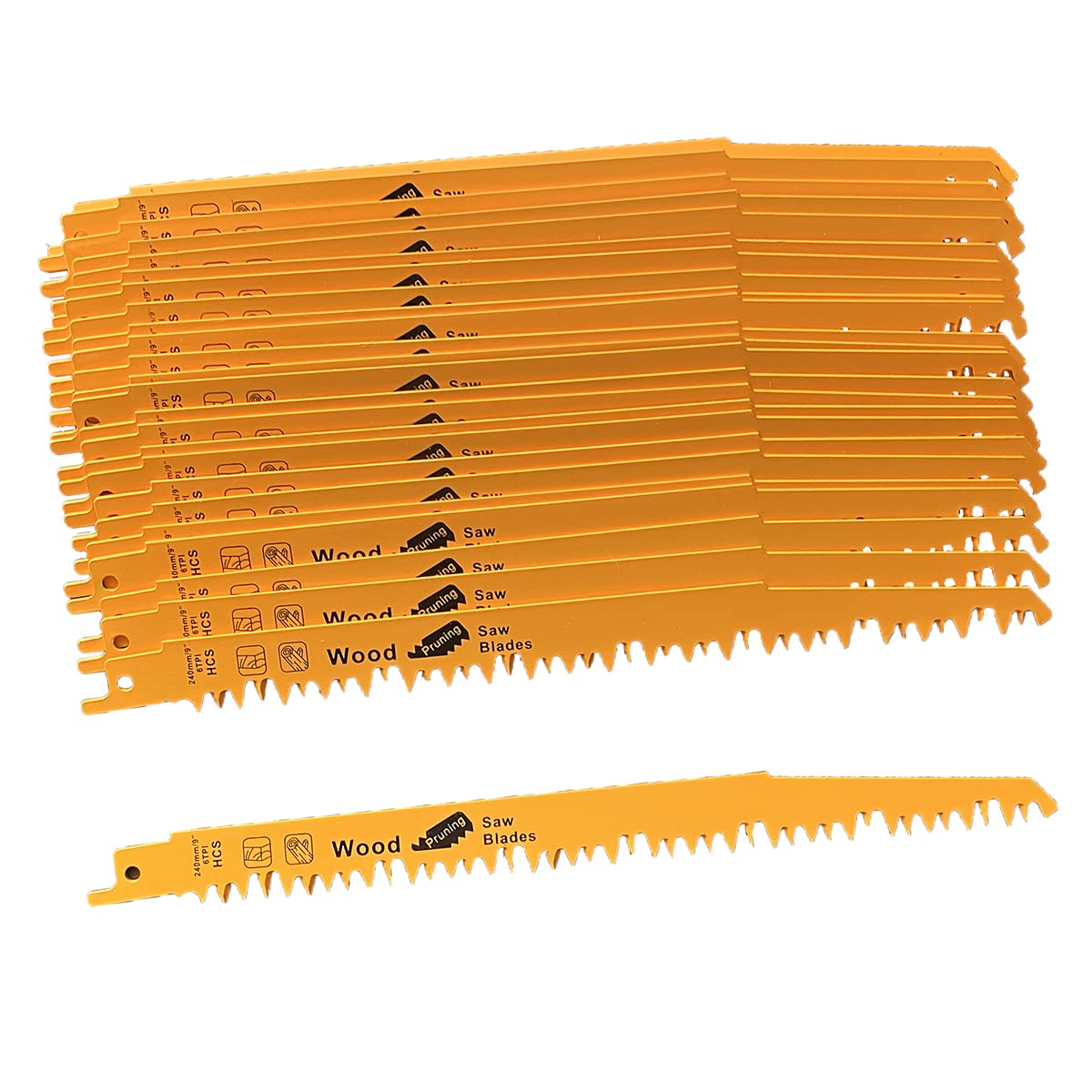 25 PCS 9Inch Wood Pruning Saw Blades for Reciprocating/Sawzall Saws