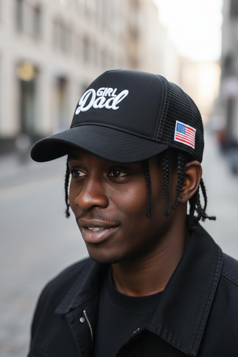 Funky Junque Cotton Front Trucker Hat for Men – Vintage Embroidered Snapback, Men's Adjustable Mesh Back Baseball Cap - Image 2