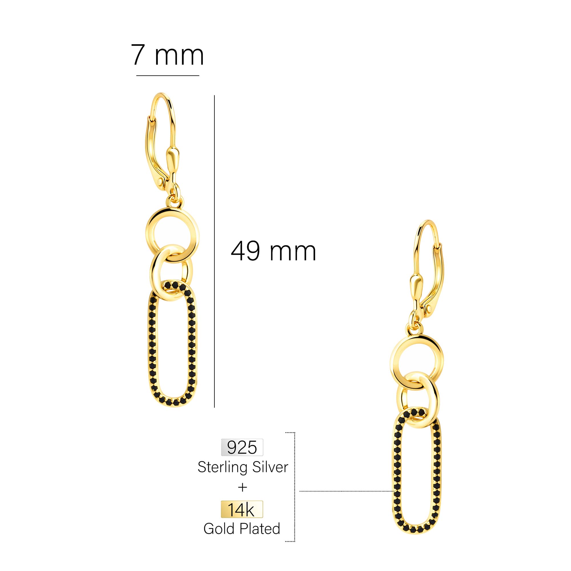 SOFIA MILANI - Damen Ohrringe 925 Silber - mit Zirkonia Steinen - Ovaler Kreis Ohrhänger