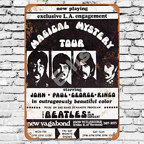 Ellis 1967 Beatles Magical Mystery Tour in Los Angeles Plaque en métal rétro pour Magasin Man Cave Bar Maison Garage - Les Beatles, Paul McCartney, John Lennon, RIngo Starr, George Harrison Ellis 1967 Beatles Magical Mystery Tour in Los Angeles Plaque en métal rétro pour Magasin Man Cave Bar Maison Garage