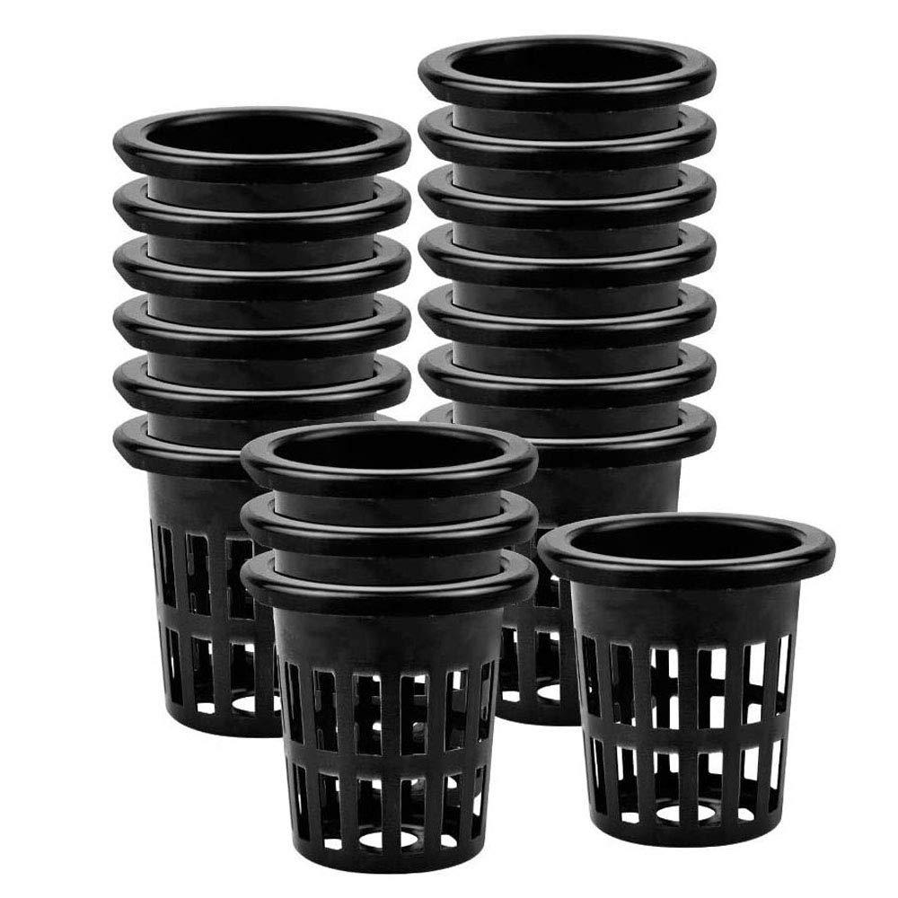 Bpqiang 100 Pack 1.96 Inch Net Cups Slotted Mesh Wide Lip Filter Plant Pot Bucket Basket For Hydroponics Aquaponics Orchids