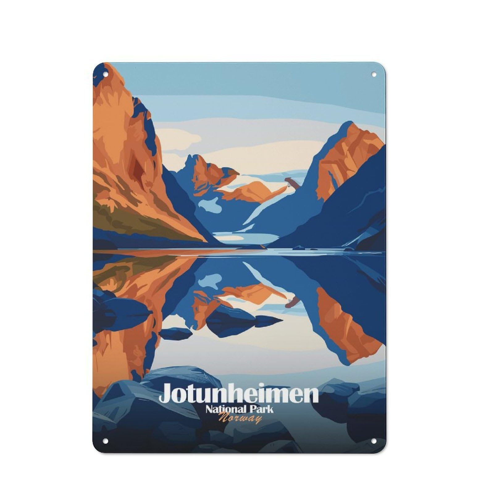 Junmoney Style-17 40X30cm Retro Metal Sign With Jotunheimen National Park Norway For Living Room Or Hallway, For Living Room Decor Lovers Refreshing A Room In Autumn