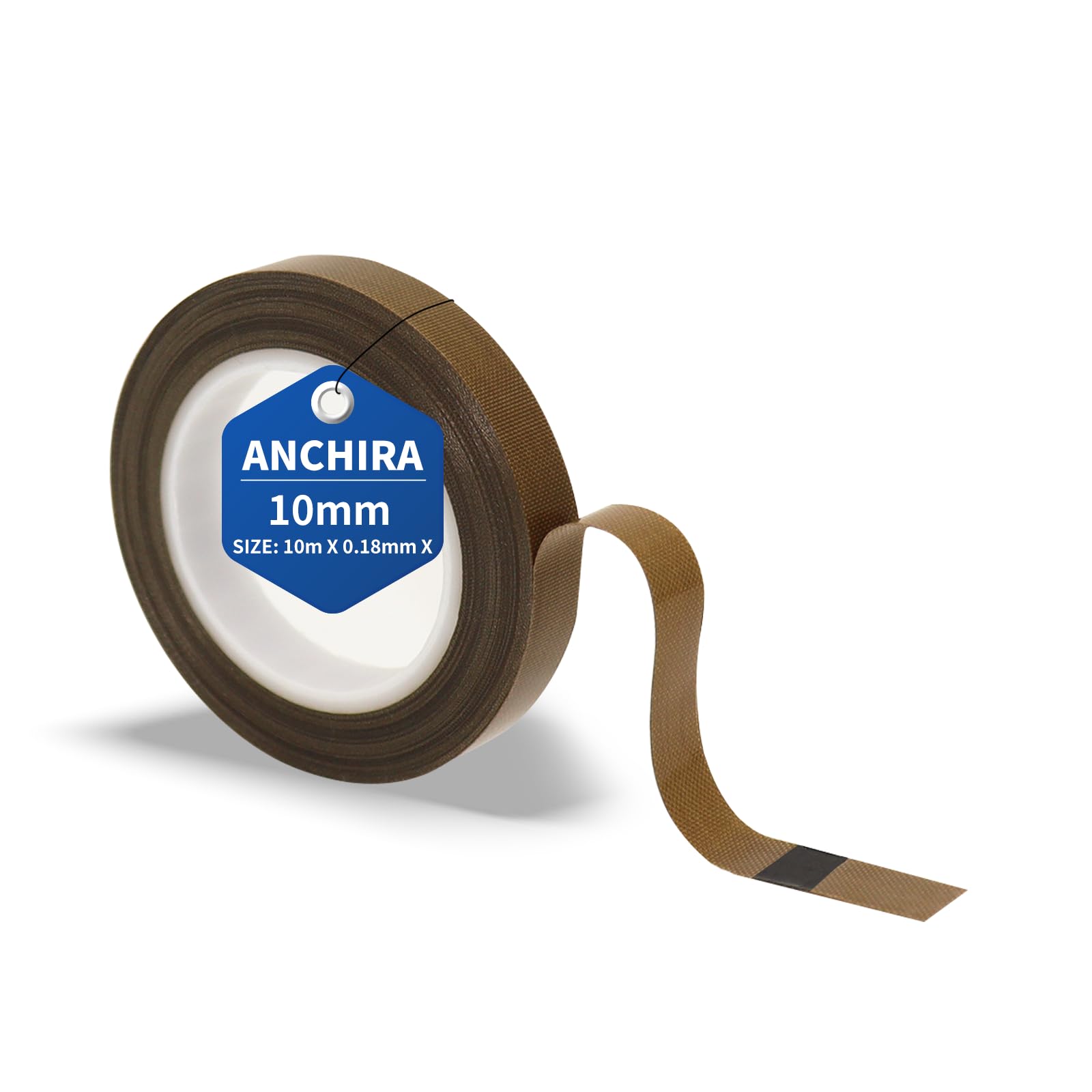 Cinta Teflon Adhesiva 10 mm x 10 m, Alta Temperatura, PTFE Selladora Para Envasadora Al Vacío, Sellado Manual y Por Impulso