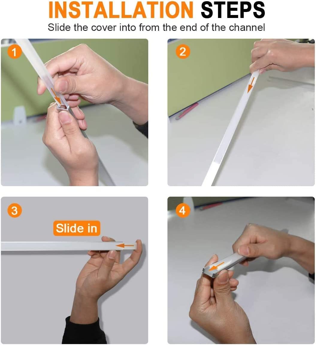 Profilo A Strisce LED, 6 Pezzi Di Canali LED In Alluminio 1 M Di Lunghezza 1 M, Tappi Finali, Clip Di Montaggio In Alluminio Estrusione 90 Gradi Connettori Per Strisce LED - Foto 9