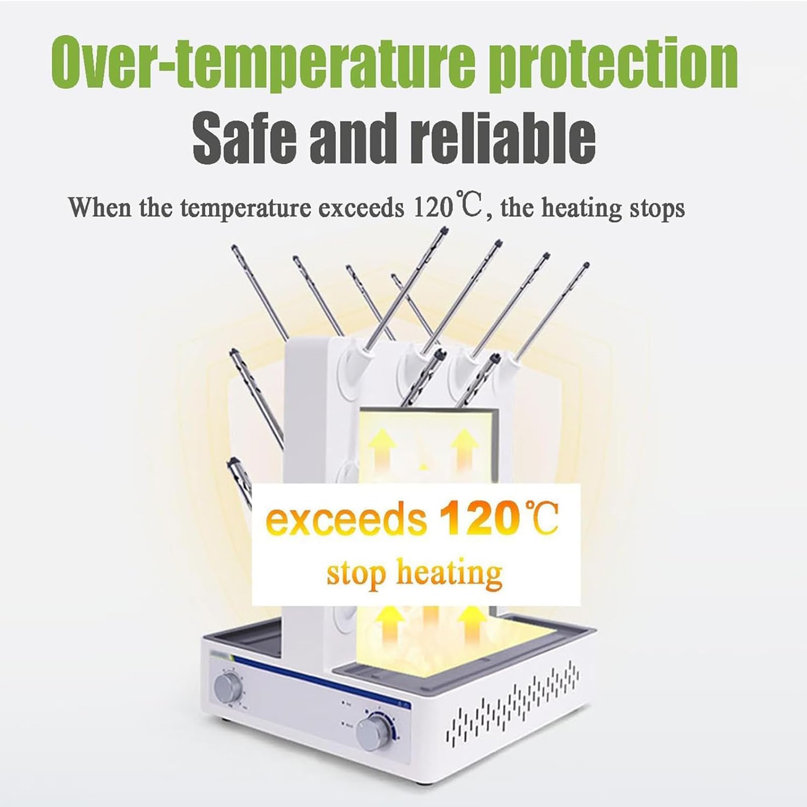 Secador Eléctrico,Secador Aire para Material Vidrio Laboratorio,Temperatura RT~85 ℃,Temporizador 0-1 H,Motor Sin Escobillas,para Tubos Ensayo Y Vasos Precipitados Vidrio