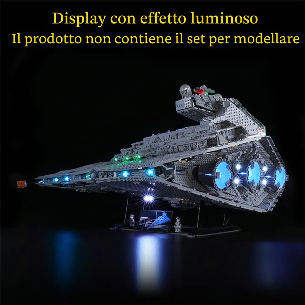 GEAMENT Set di Luci LED (Telecomando) Compatibile Con LEGO Imperial Sternzerstörer (Imperial Star Destroyer) – Kit Di Illuminazione per Star Wars 75252 (Modello di mattoncini non incluso)