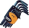 TRUSCO TBRS-12S Ball Point Hex Wrench Set, Short, Set of 12