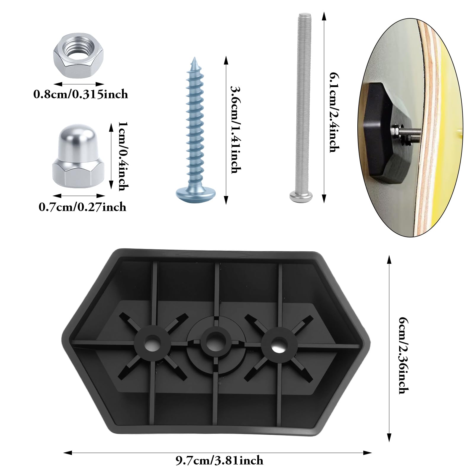 4 unidades de soporte de pared para monopatín, soporte de pared, para monopatín y almacenamiento