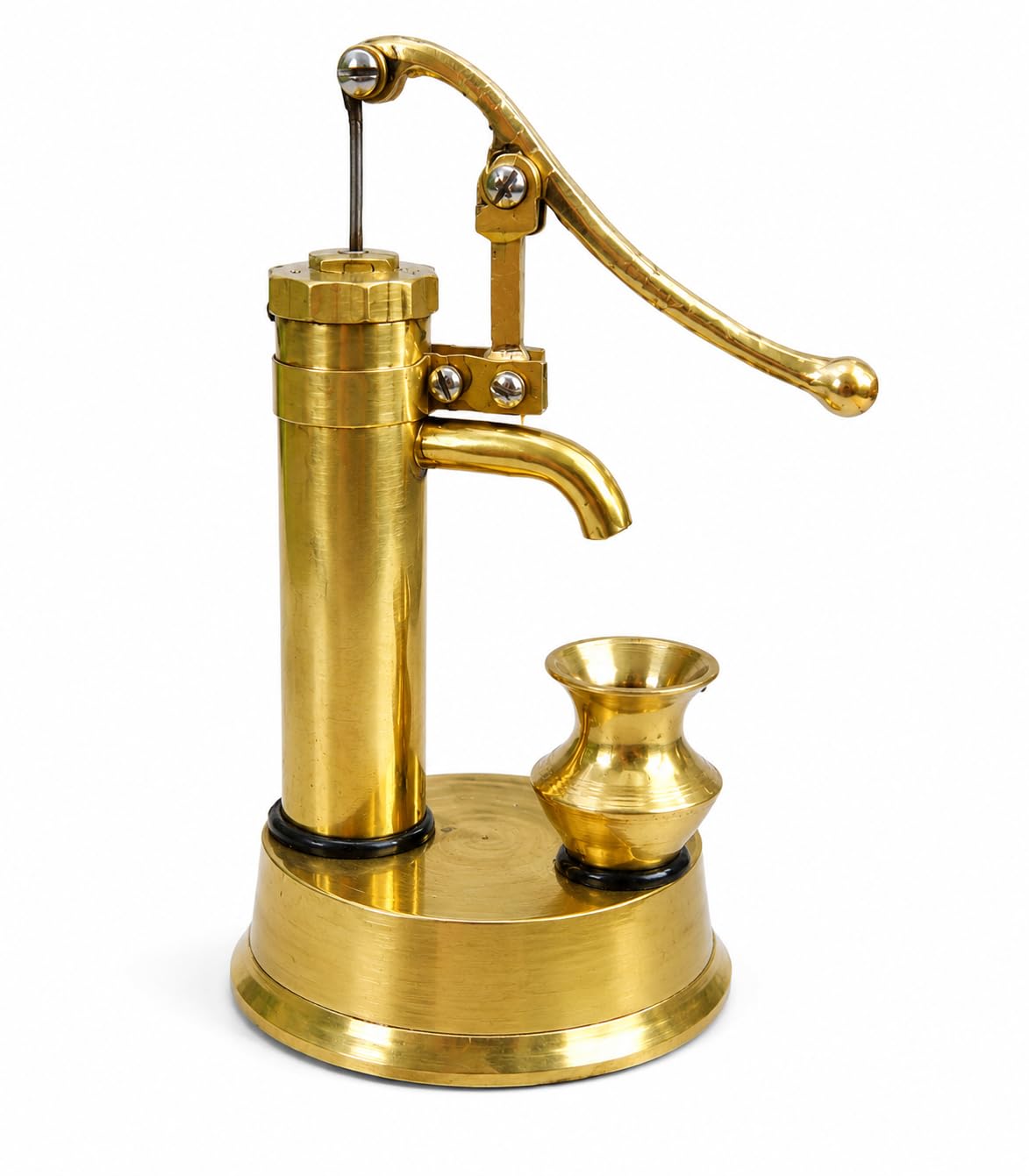 Mini Brass Water Pump for Kids | Handmade Traditional Hand Pump with Mini Brass Pot | Functional Water Pump for Miniature Kitchen, Dollhouse, Home Decor & Collectible-image-28
