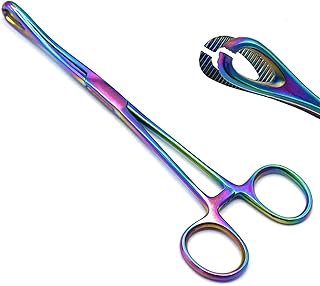 LAJA Imports Multi Titanium Rainbow Color Body Piercing Forceps KIT HEMOSTAT Sponge CLAMP 7