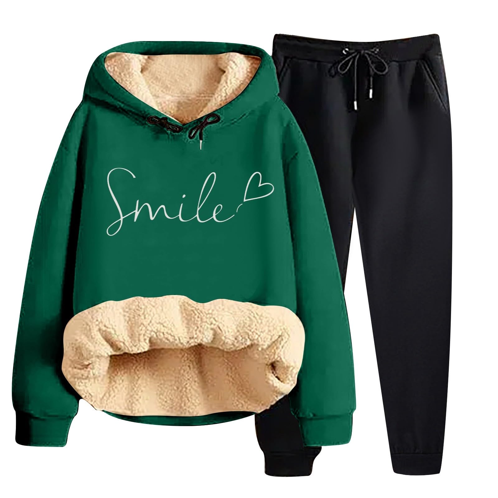 Survêtements Femme Jogging Survêtement Ensemble Chic Et Elegant en Laine pour Ample Sport Tenue Combinaison Polaire Loungewear Pantalon De Vêtements Maison Bas Large