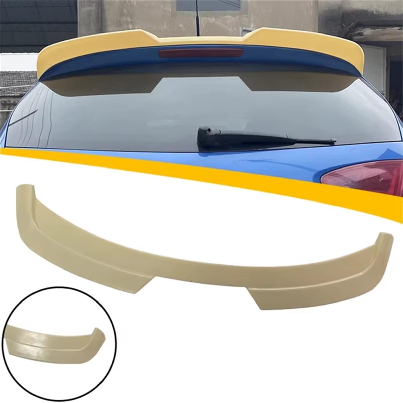Voiture Queu Aile Becquet Arrière en Plastique ABS Non Peint pour Seat Leon MK2 2009-2012, Aspect Fibre De Carbone, Couvercle De Coffre Spoilers(Fake Carbon Fiber)