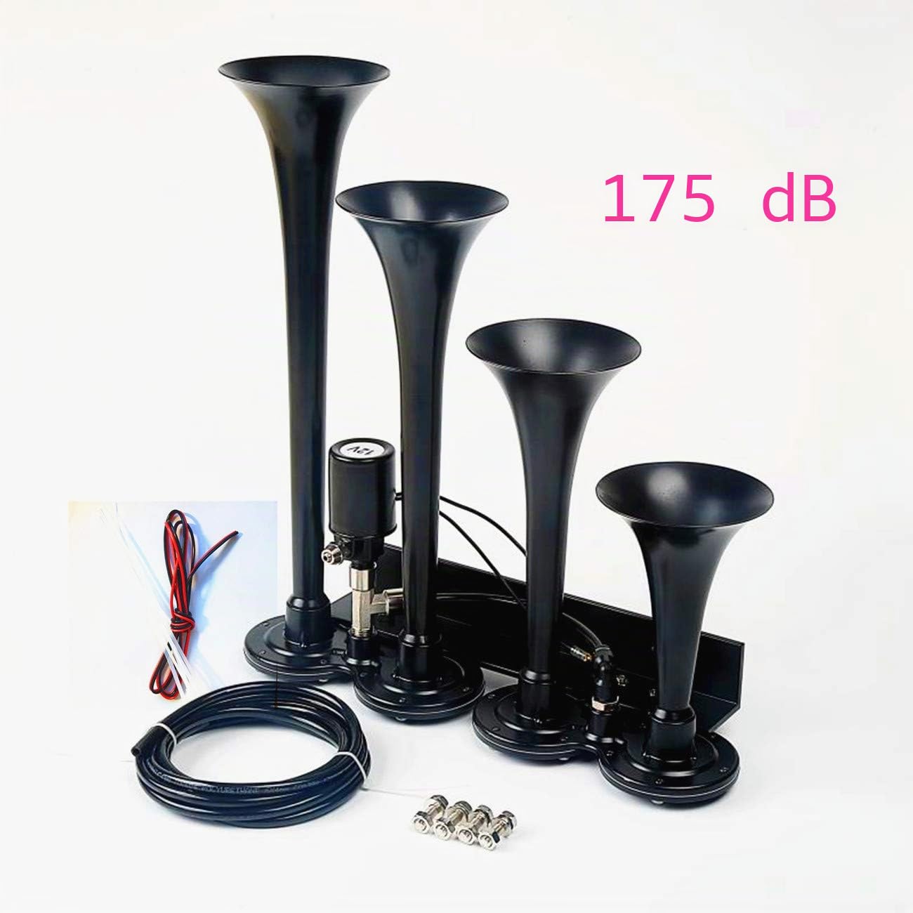 Corno elettrico per auto Corno d'aria Impermeabile quattro tubo nero per qualsiasi 12 V 24 V veicolo camion nave nave da carico della nave