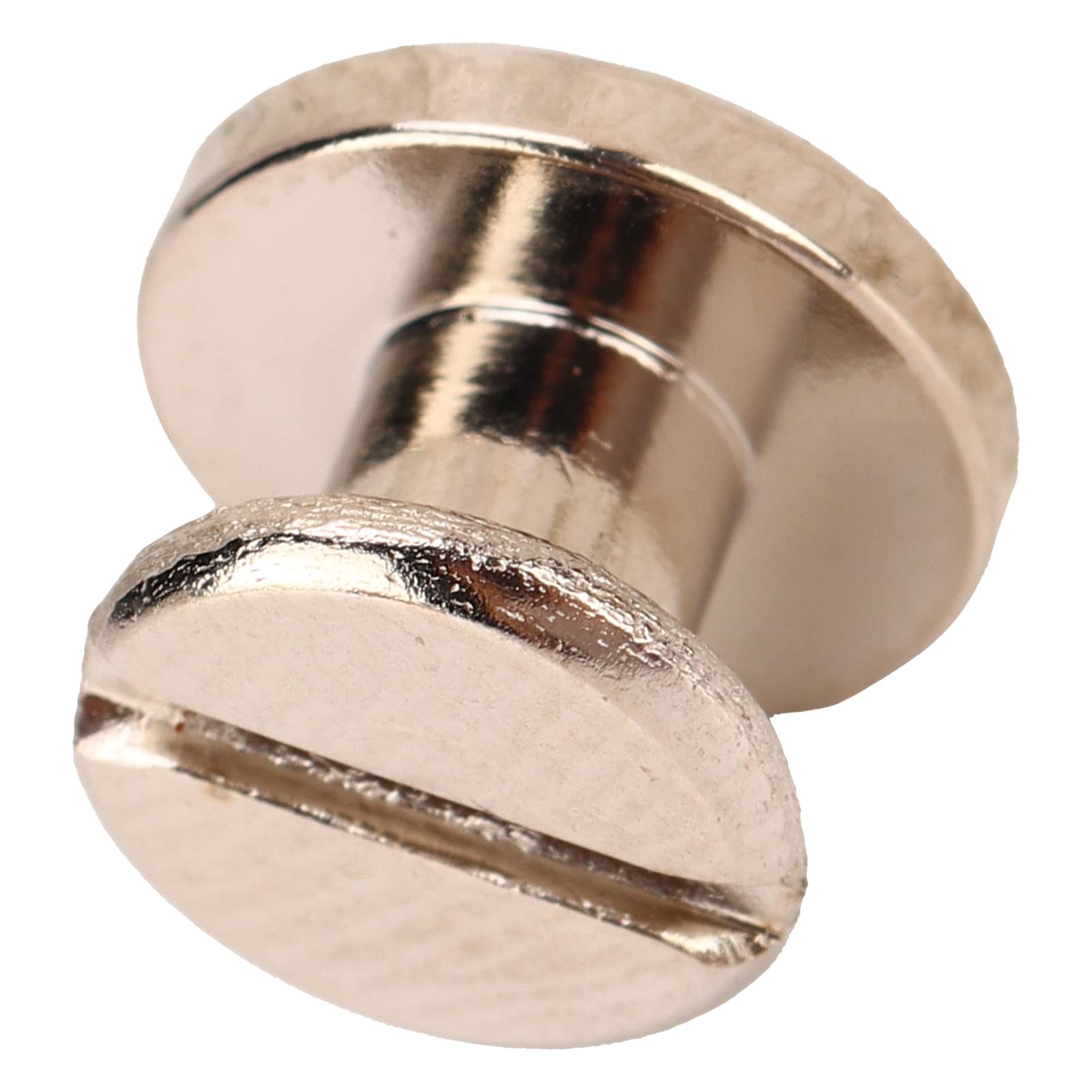 200 juegos de tornillos de encuadernación de Metal Chicago superficie de de latón galvanizado cabeza de cuero plana redonda tornillos de remaches DIY 9x5mm (Plata)