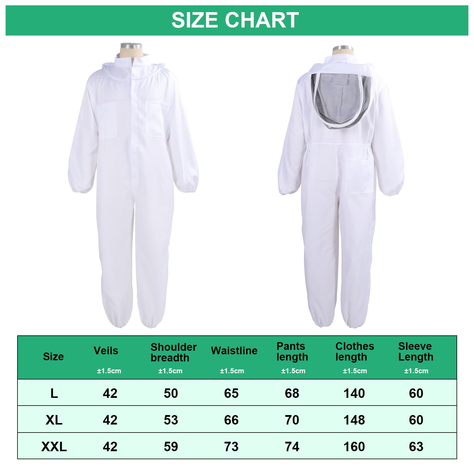 Gugxiom Costume da Apicoltore per Donne e Uomini, Tuta Professionale da Apicoltore con Guanti e Copertura Ventilata, Tuta Completa per Apicoltori Professionisti e Principianti (L)