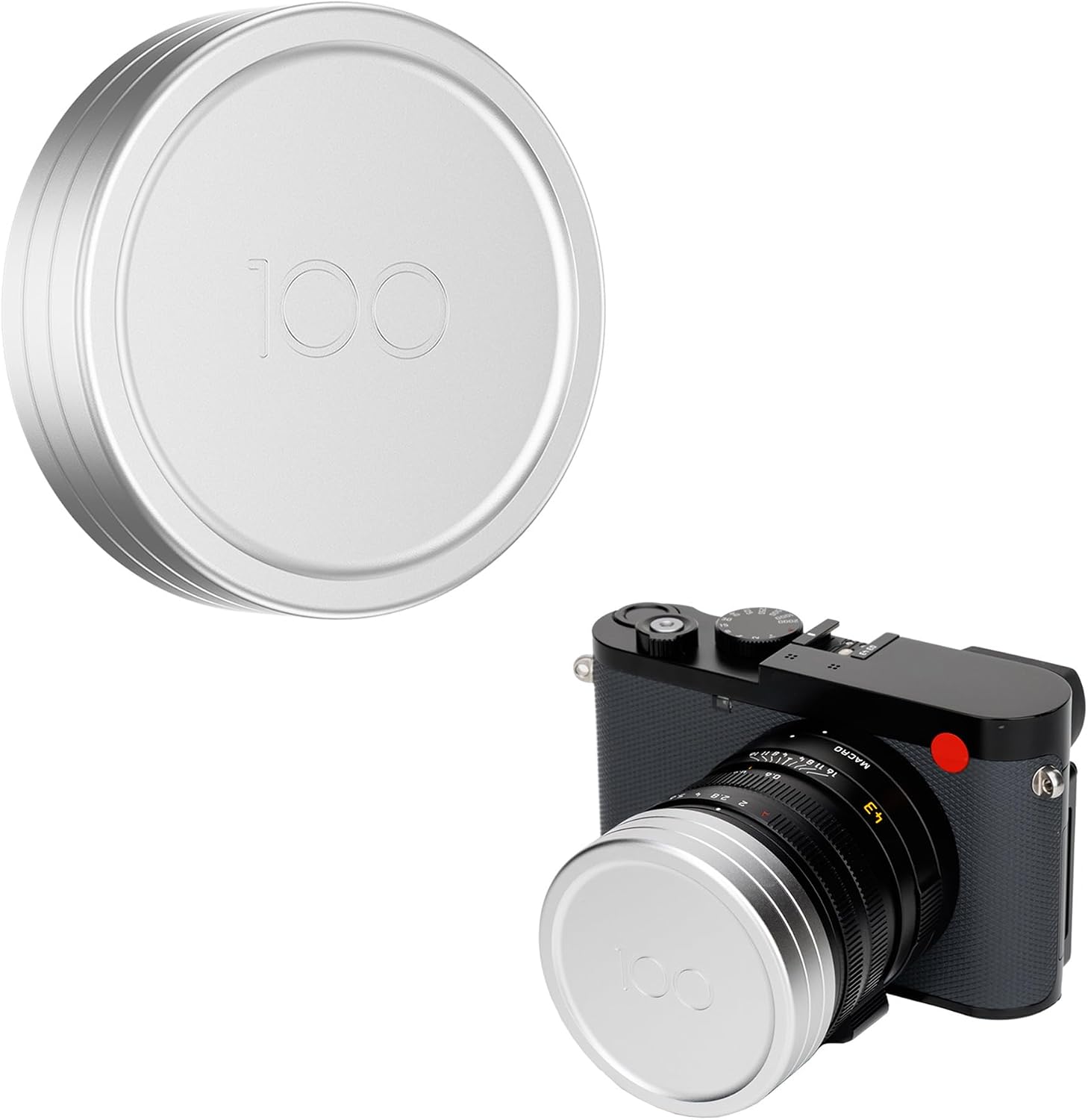 Tapa metálica para lente Leica Q3 Q3 43 Q Q-P color plata miniatura 1